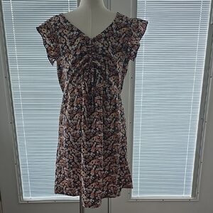 Blush Floral V-Neck Dress